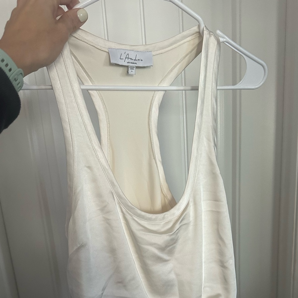 L'academie, revolve satin white dress